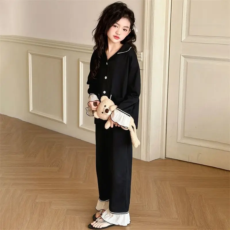 2025 New Girls' Spring Pajama Sets for Kids Tweens Korean Style Loose Fit Long Sleeves Home Wear
2025 New Girls' Spring Pajama Sets for Kids Tweens Korean Style Loose Fit Long Sleeves Home Wear