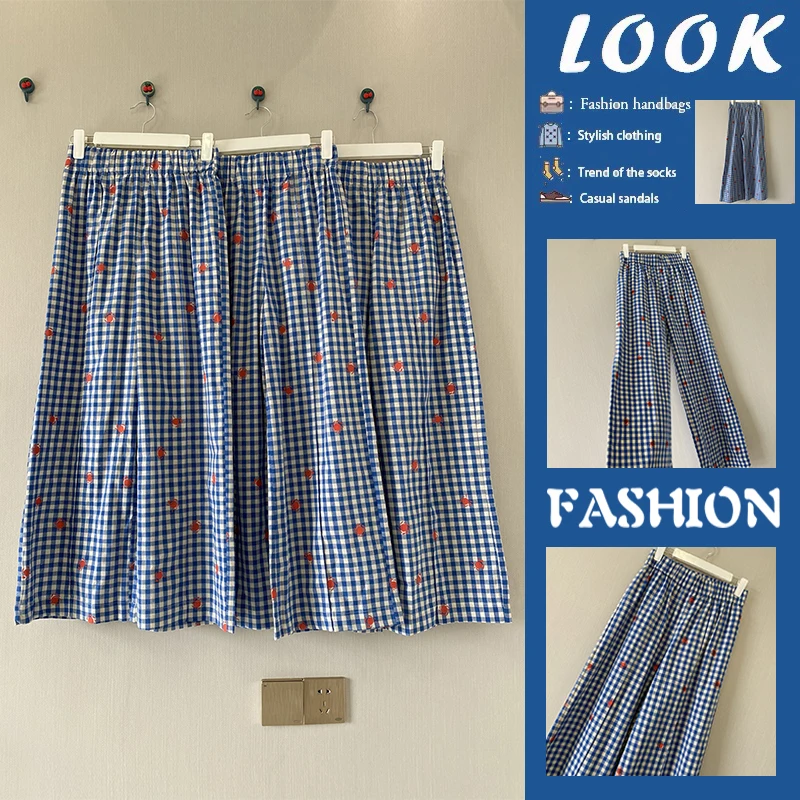Trendy Crab Print Pants Straight Leg Casual Long Trousers Women's Fashionable Checkered Antique Style Loose Fit with Belt
Trendy Crab Print Pants Straight Leg Casual Long Trousers Women's Fashionable Checkered Antique Style Loose Fit with Belt