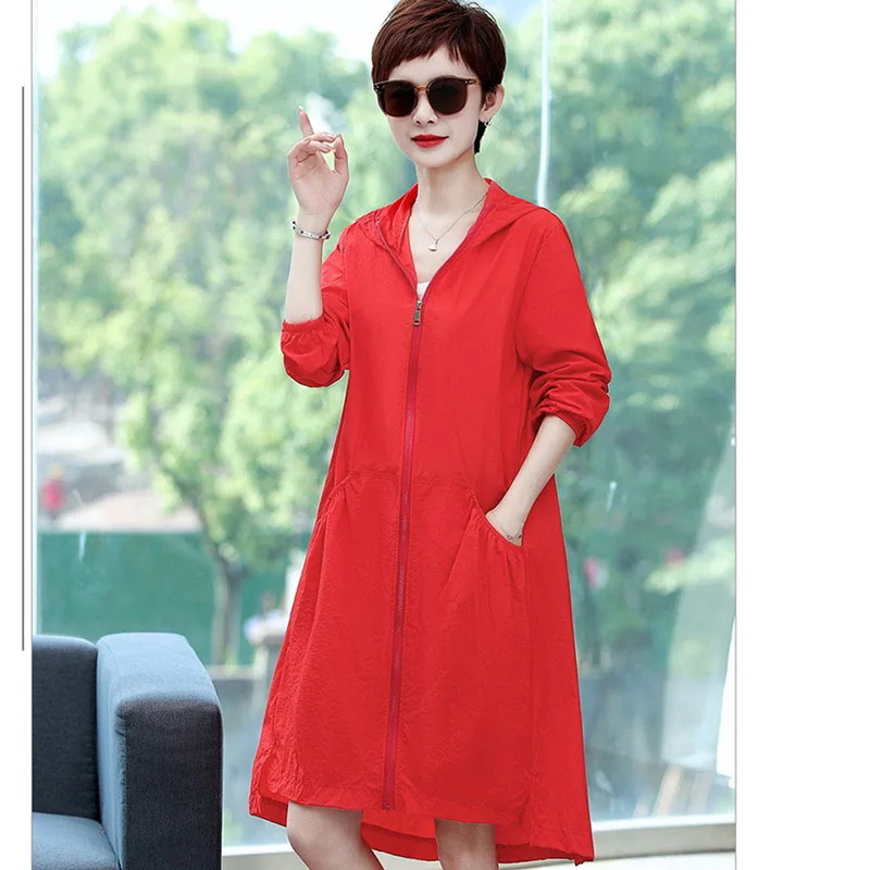 Women Sun Protection Clothing Mid-length Hooded Coat 2025 Summer Female New Thin White Jacket Popular Fairy Long Windbreaker
Women Sun Protection Clothing Mid-length Hooded Coat 2025 Summer Female New Thin White Jacket Popular Fairy Long Windbreaker