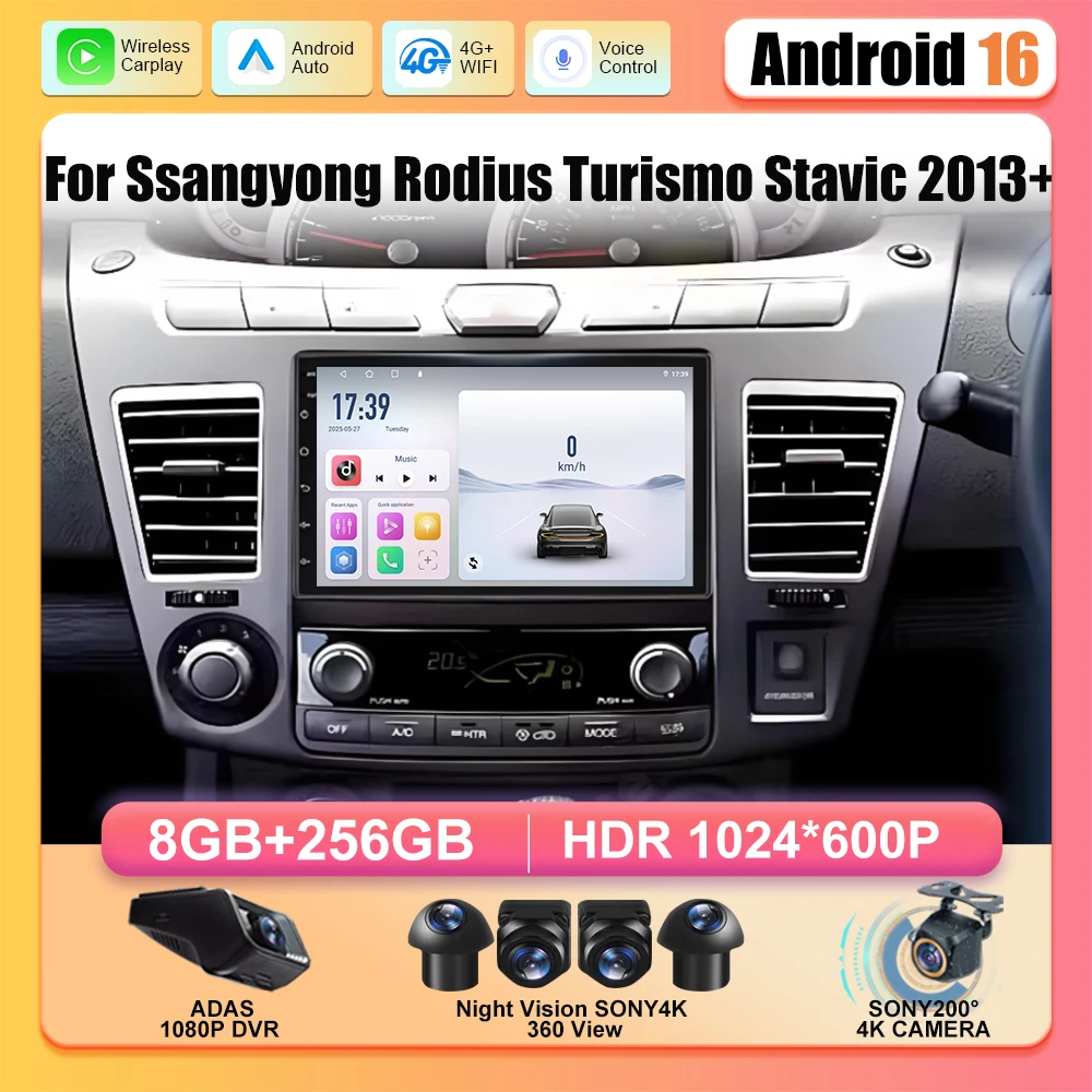 Car Radio Carplay For Ssangyong Rodius Turismo Stavic 2013+ Auto Radio Multimedia Video Player GPS DSP Android 16 4G Wifi Head
Car Radio Carplay For Ssangyong Rodius Turismo Stavic 2013+ Auto Radio Multimedia Video Player GPS DSP Android 16 4G Wifi Head