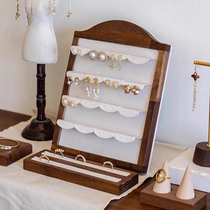 Wooden Jewelry Display Stand Live-streaming Earring Display Holder Vintage Luxury Ring Storage Rack Room Decoration Jewelry Tray
Wooden Jewelry Display Stand Live-streaming Earring Display Holder Vintage Luxury Ring Storage Rack Room Decoration Jewelry Tray