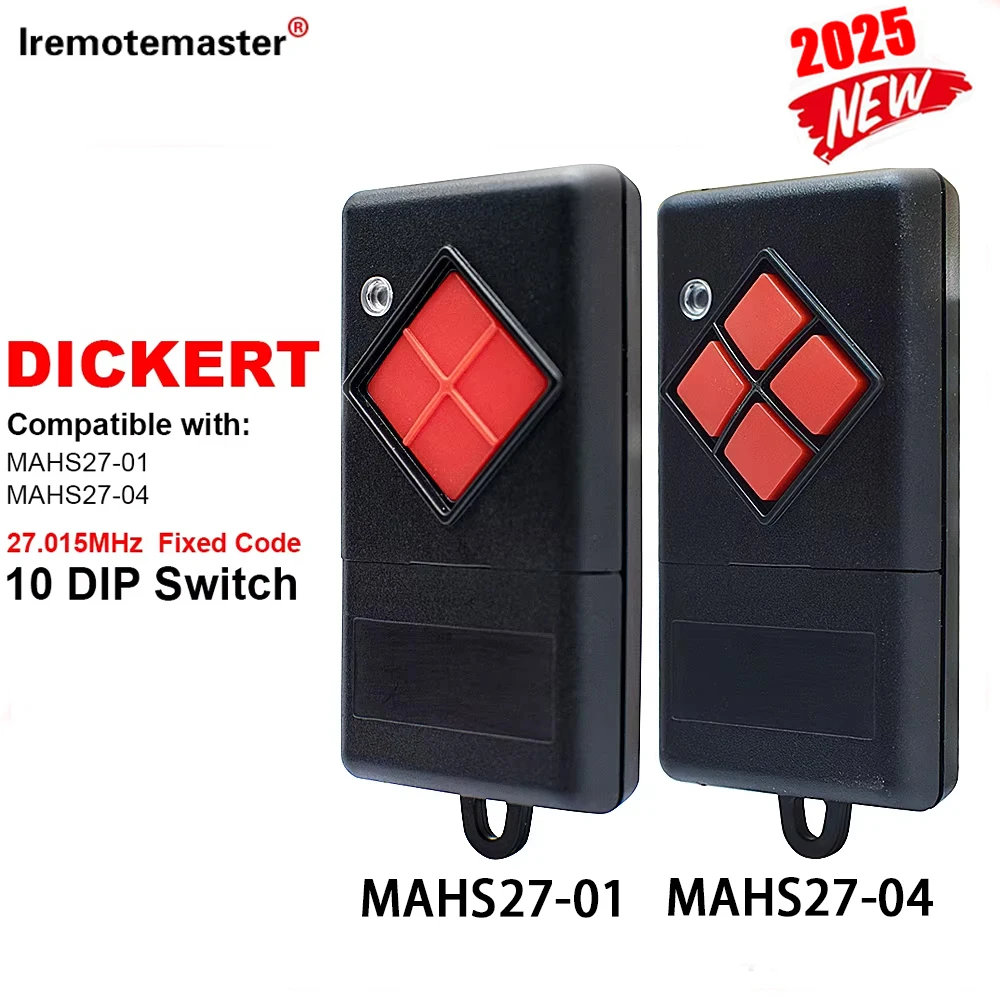 Dickert MAHS27-01 27.015MHz Garage Door Remote Control Hand-held Transmitter Compatible DICKERT RedKey Door Gate Openers Replace
Dickert MAHS27-01 27.015MHz Garage Door Remote Control Hand-held Transmitter Compatible DICKERT RedKey Door Gate Openers Replace