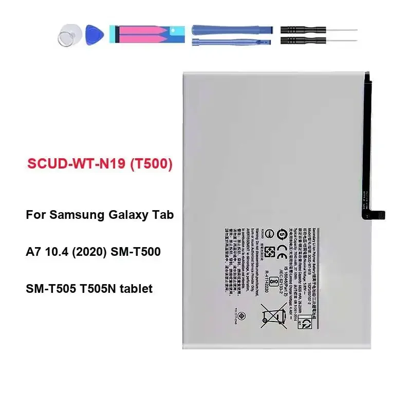 Tablet Battery Scud-WT-N19 T500 7040mAh For Samsung Galaxy Tab A7 10.4 2020 SM-T500 SM-T505 T505N High Quality
Tablet Battery Scud-WT-N19 T500 7040mAh For Samsung Galaxy Tab A7 10.4 2020 SM-T500 SM-T505 T505N High Quality