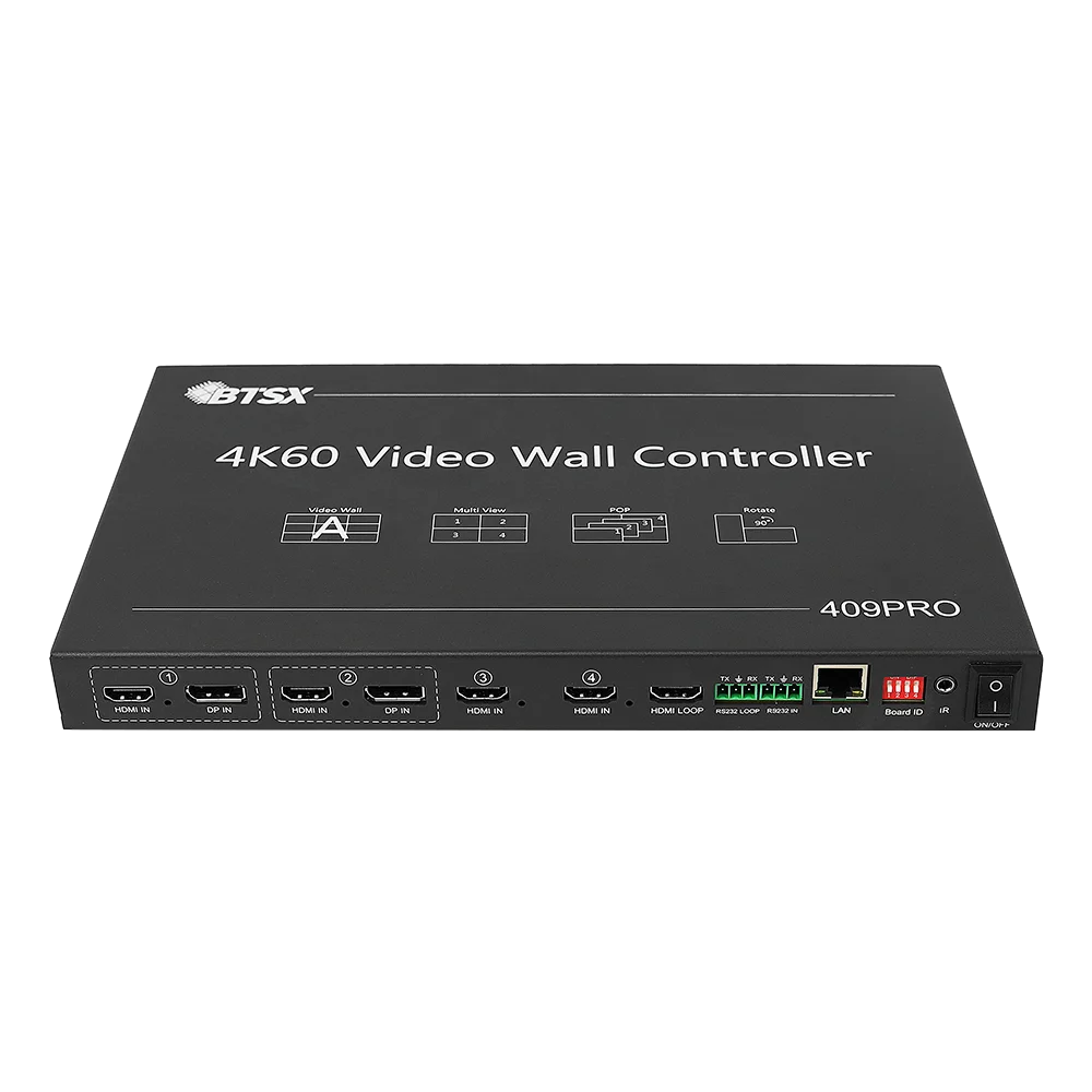 4K60 Multi-Window Video Processor 4 Input 9 Output FPGA Hardware 1080P 1200P Output Splicing Wall Controller
4K60 Multi-Window Video Processor 4 Input 9 Output FPGA Hardware 1080P 1200P Output Splicing Wall Controller