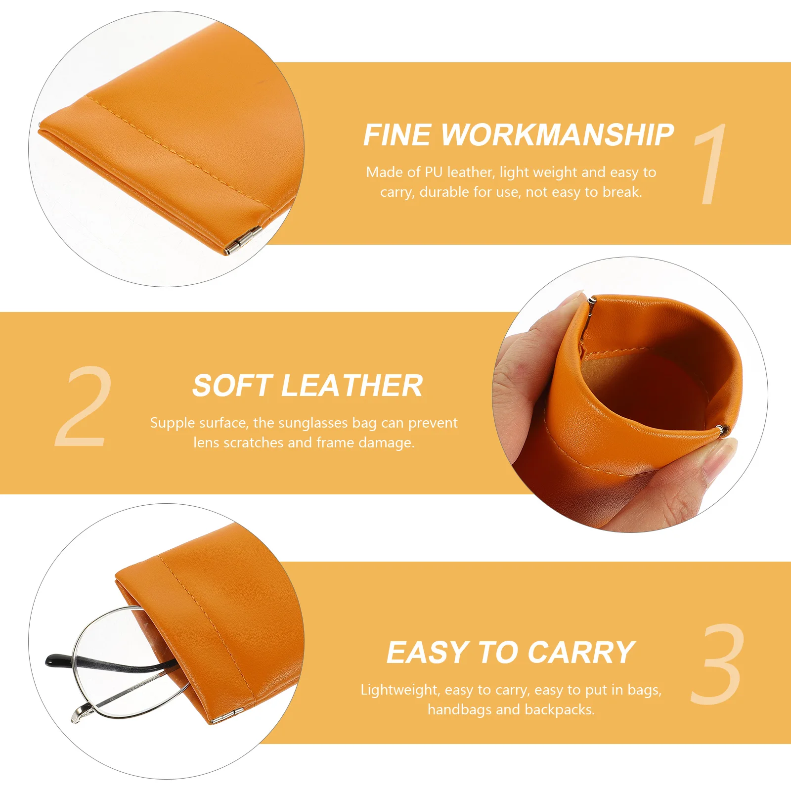 PU Closure Glasses Pouch Durable Sunglasses Bag Storage ganizer Glasses Pouch Case For Women For Travel Outdoor Use
PU Closure Glasses Pouch Durable Sunglasses Bag Storage ganizer Glasses Pouch Case For Women For Travel Outdoor Use