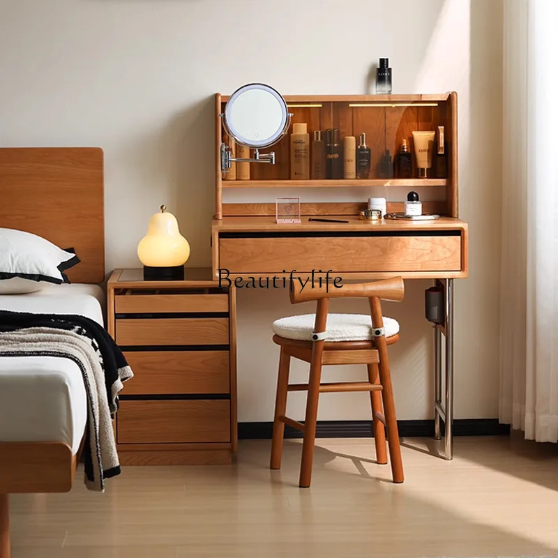 Nordic cherry wood dresser integrated solid wood storage cabinet bedroom small apartment dressing table
Nordic cherry wood dresser integrated solid wood storage cabinet bedroom small apartment dressing table