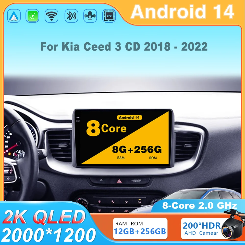 Android 14 Car Radio 4G Bt 8 CORE Multimedia Navigation Video Player GPS Carplay stereo Auto Wifi For Kia Ceed 3 CD 2018 - 2022
Android 14 Car Radio 4G Bt 8 CORE Multimedia Navigation Video Player GPS Carplay stereo Auto Wifi For Kia Ceed 3 CD 2018 - 2022