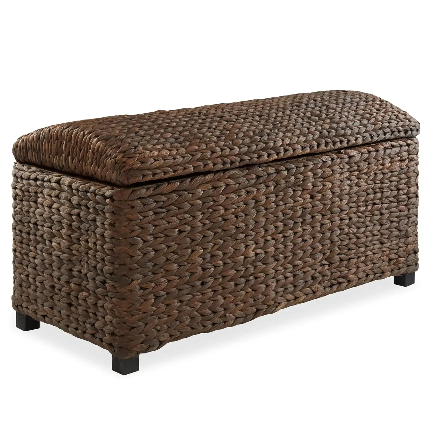 36" Storage Trunk with Curved Lid and Safety Hinge - Espresso Dark Brown, Hyacinth Wicker Storage Chest for, Customized
36" Storage Trunk with Curved Lid and Safety Hinge - Espresso Dark Brown, Hyacinth Wicker Storage Chest for, Customized
