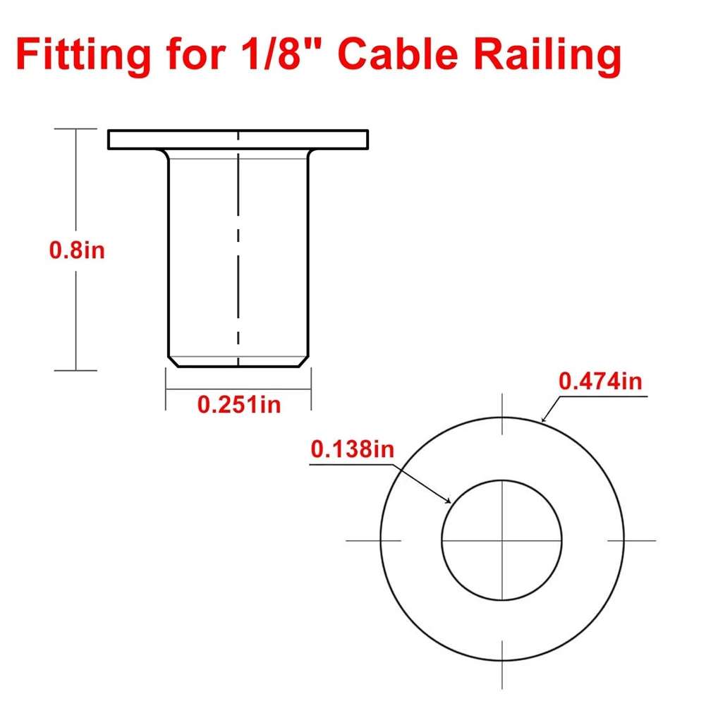 A58Z 120 Pack Black Stainless Steel Protector Sleeves for 1/8inch Deck Cable Railing, for Wood/Composite Posts
A58Z 120 Pack Black Stainless Steel Protector Sleeves for 1/8inch Deck Cable Railing, for Wood/Composite Posts