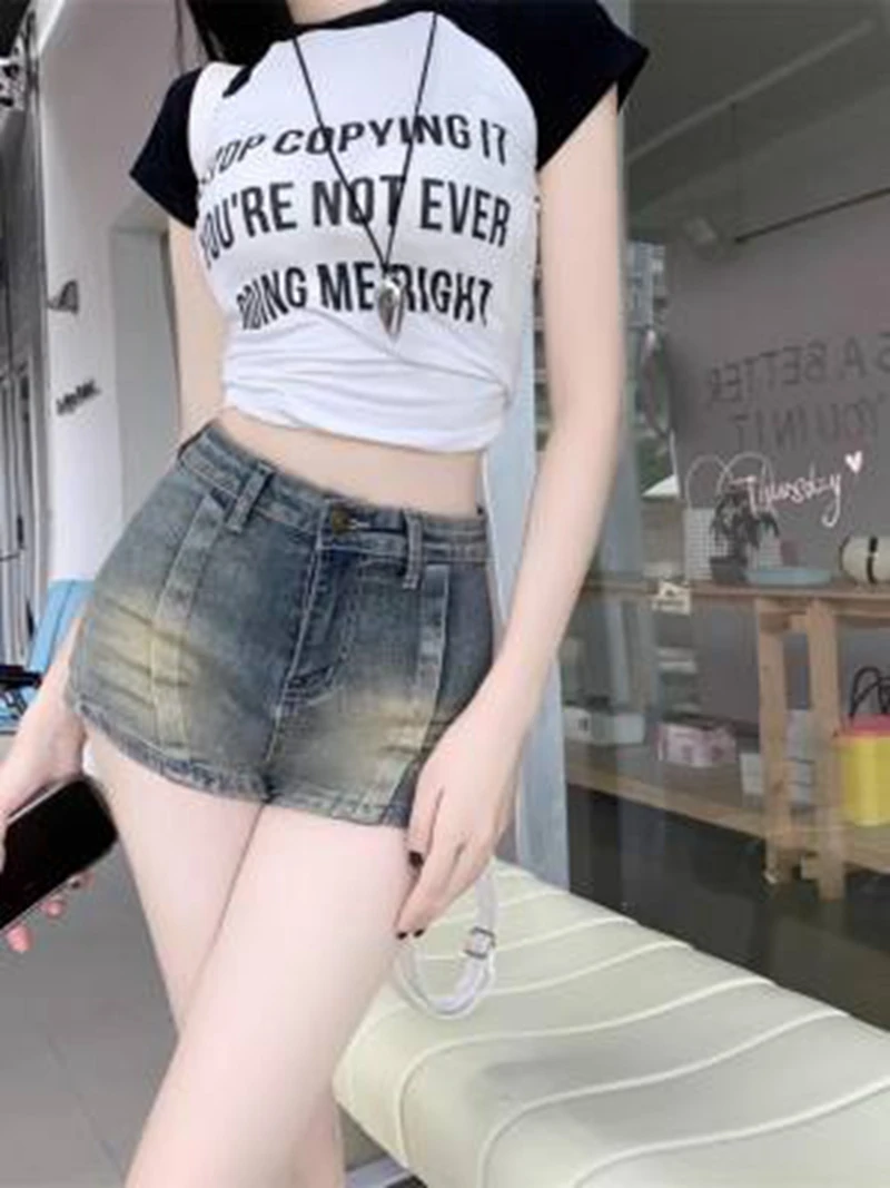 High Waist Elastic Denim orts Women's Summer Outfit Vintage Fitted High Waist Straight Leg A-Line Hot Pants
High Waist Elastic Denim orts Women's Summer Outfit Vintage Fitted High Waist Straight Leg A-Line Hot Pants