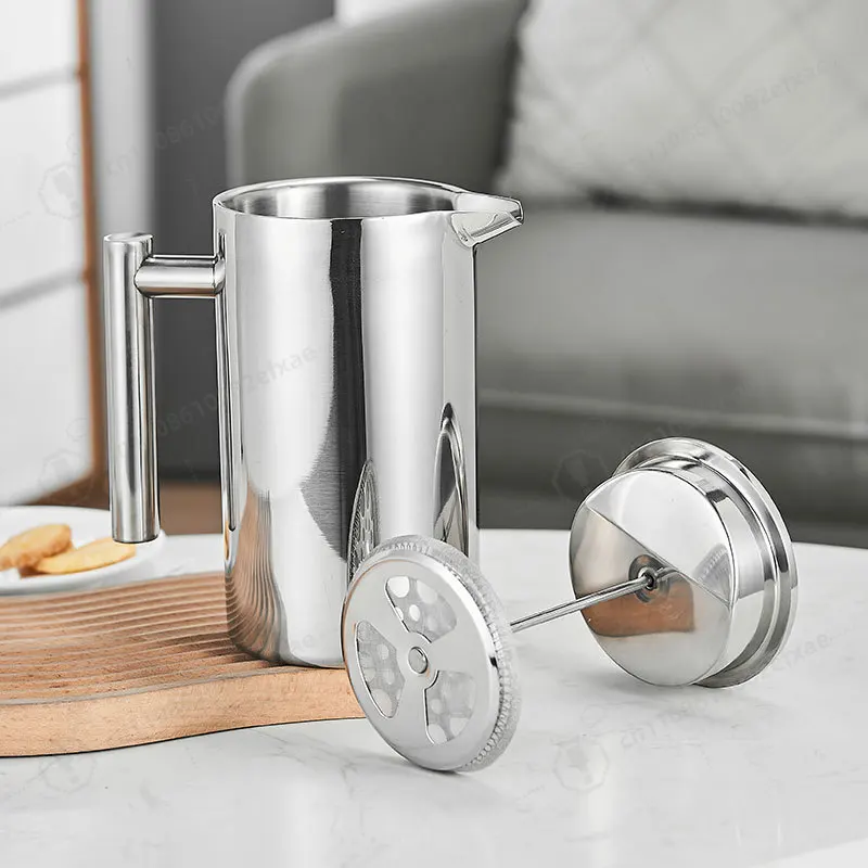304 Stainless Steel French Press Coffee Maker, Double Wall Insulated Espresso & Tea Maker, Heat Resistant Home Coffee Plunger
304 Stainless Steel French Press Coffee Maker, Double Wall Insulated Espresso & Tea Maker, Heat Resistant Home Coffee Plunger