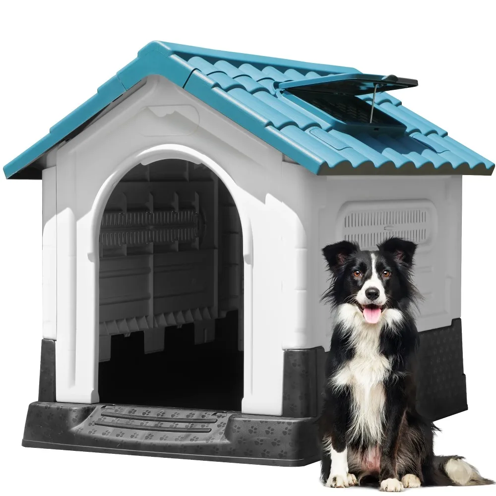 Folding Large Dog House Outdoor Plastic Doghouse with Adjustable Skylight and Elevated Base Water Resistant Pet House
Folding Large Dog House Outdoor Plastic Doghouse with Adjustable Skylight and Elevated Base Water Resistant Pet House
