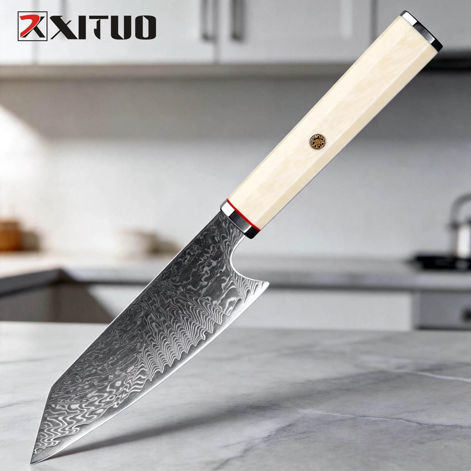 XITUO Professional 6 Inch Kiritsuke Knife,Damascus Steel Sharp Kitchen Chef Knife Sashimi Knife,Imitation Ivory Octagonal Handle
XITUO Professional 6 Inch Kiritsuke Knife,Damascus Steel Sharp Kitchen Chef Knife Sashimi Knife,Imitation Ivory Octagonal Handle