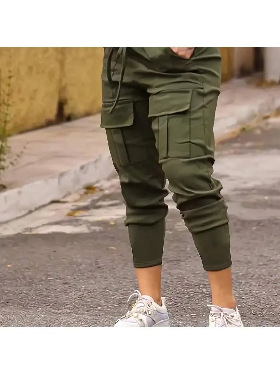 Womens High-Stretch Cargo Jogger Pants With Multi-Pocket Drawstring Waist
Womens High-Stretch Cargo Jogger Pants With Multi-Pocket Drawstring Waist