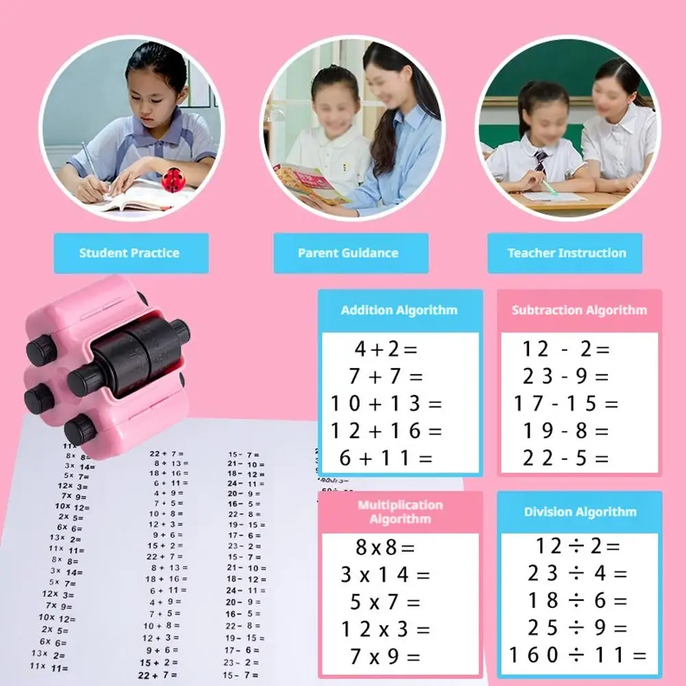 Four-in-one Double Roller Random Multiplication Stamp, Student Practice Math Calculation Question Builder Roller Stamp
Four-in-one Double Roller Random Multiplication Stamp, Student Practice Math Calculation Question Builder Roller Stamp
