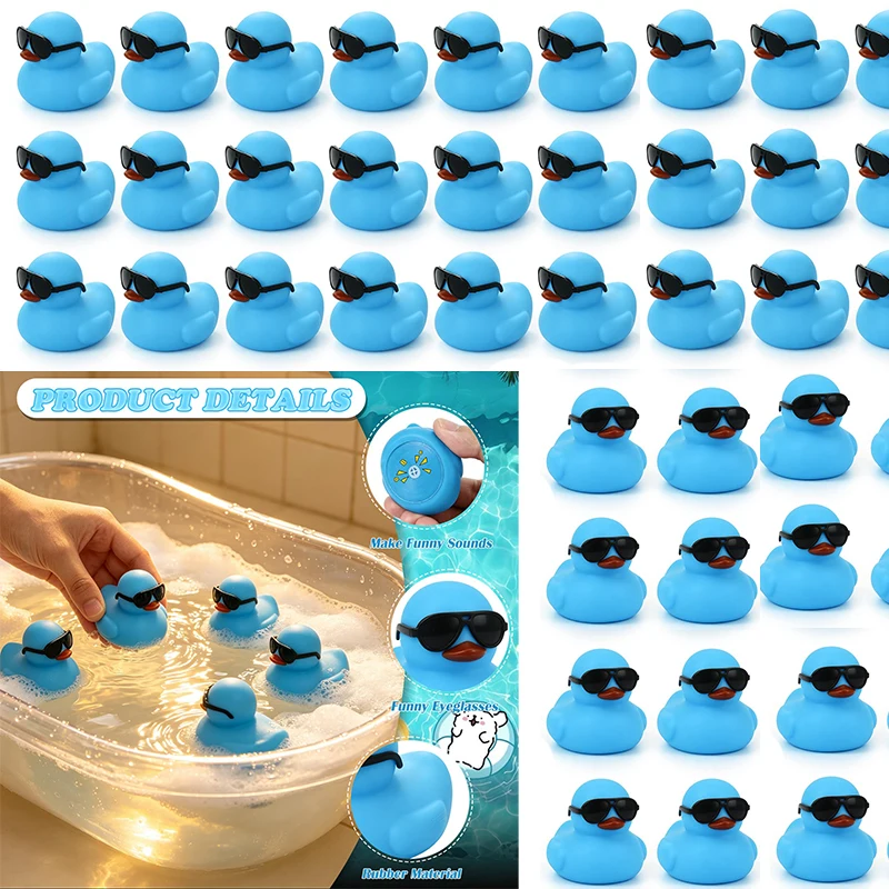 10-100PCS Blue Mini Rubber Ducks in Bulk with Sunglasses, Funny Car Sccessories for Dashboard Decorations, Small Rubber Duck
10-100PCS Blue Mini Rubber Ducks in Bulk with Sunglasses, Funny Car Sccessories for Dashboard Decorations, Small Rubber Duck