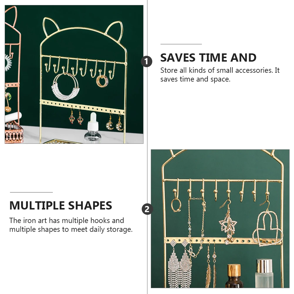 Cat Ear Jewelry Rack Earring Holder Desktop St Display Shelf Storage Adornment Wrought Iron Creative Multi Purpose Decorative
Cat Ear Jewelry Rack Earring Holder Desktop St Display Shelf Storage Adornment Wrought Iron Creative Multi Purpose Decorative