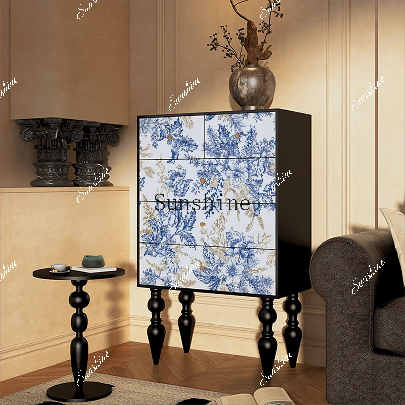 Retro flower and bird solid wood chest cabinet home living room painted decoration multi-functional locker FT
Retro flower and bird solid wood chest cabinet home living room painted decoration multi-functional locker FT