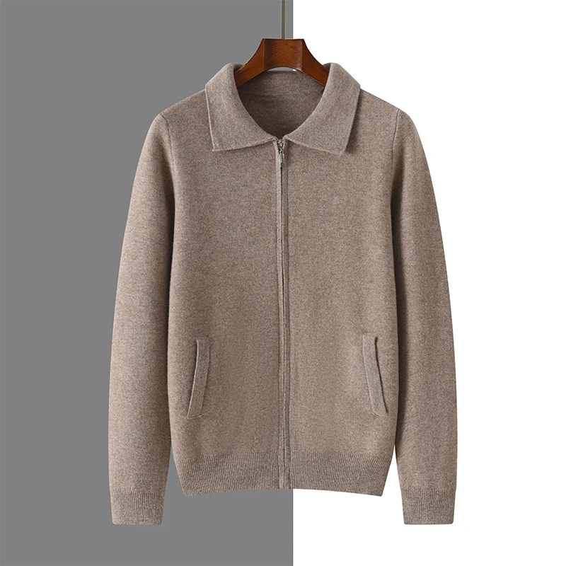 Winter 100% Pure Wool Cardigan Men's Lapel Thick Zipper Sweater Business Casual Knitted Jacket Coat
Winter 100% Pure Wool Cardigan Men's Lapel Thick Zipper Sweater Business Casual Knitted Jacket Coat
