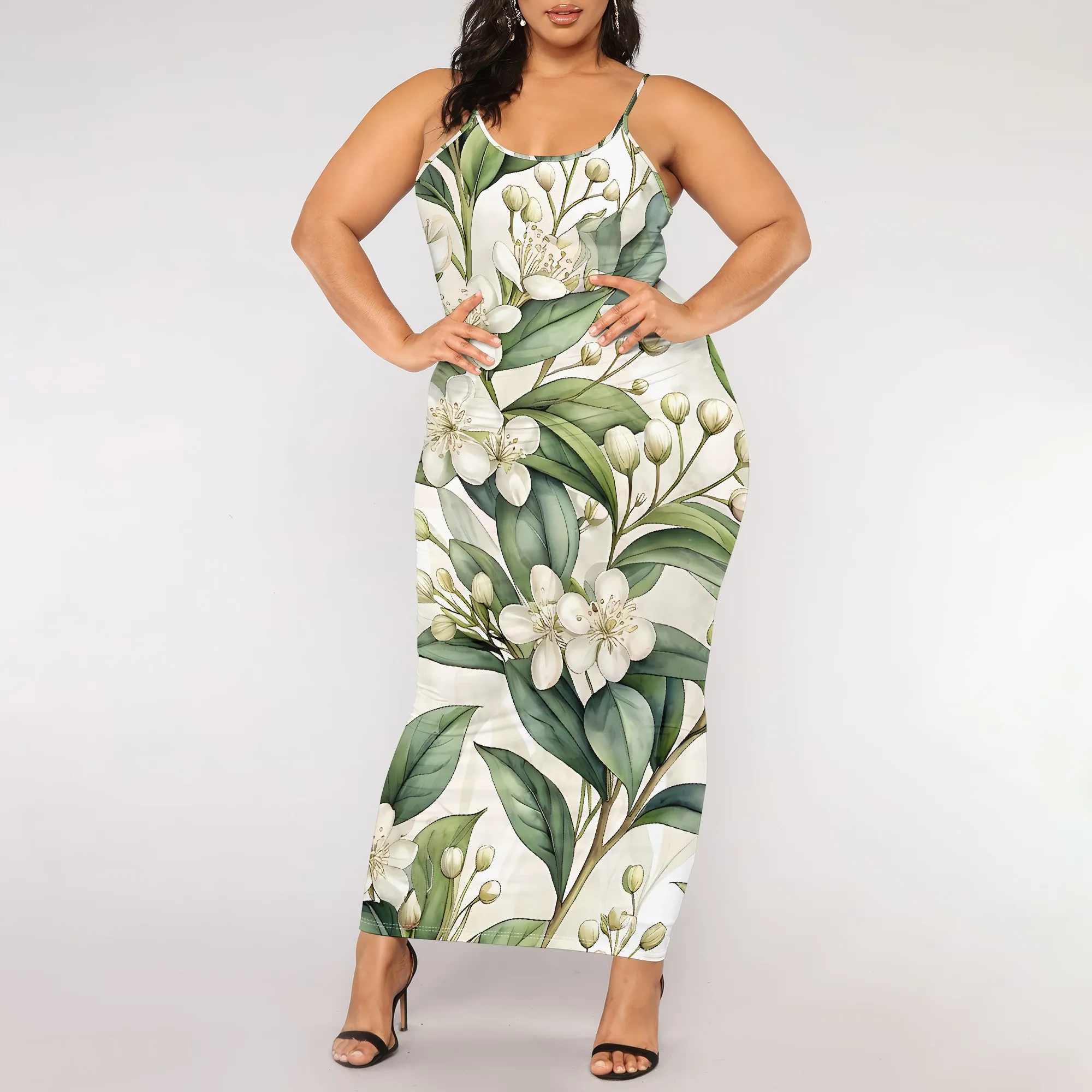 Plus Size Sleeveless Maxi Dress Botanical Floral Print Elegant Summer Casual Outfit
Plus Size Sleeveless Maxi Dress Botanical Floral Print Elegant Summer Casual Outfit