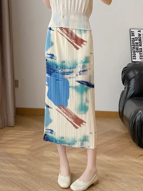 Women's Pleated Skirt Casual Style Polyester Fiber High Elasticity H-Shape Straight Tube Skirt Printed Asymmetrical Series
Women's Pleated Skirt Casual Style Polyester Fiber High Elasticity H-Shape Straight Tube Skirt Printed Asymmetrical Series