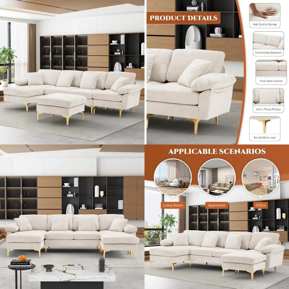 "4-seat u-shaped velvet sofa set with convertible l-shape and chaise lounge for living room"
"4-seat u-shaped velvet sofa set with convertible l-shape and chaise lounge for living room"