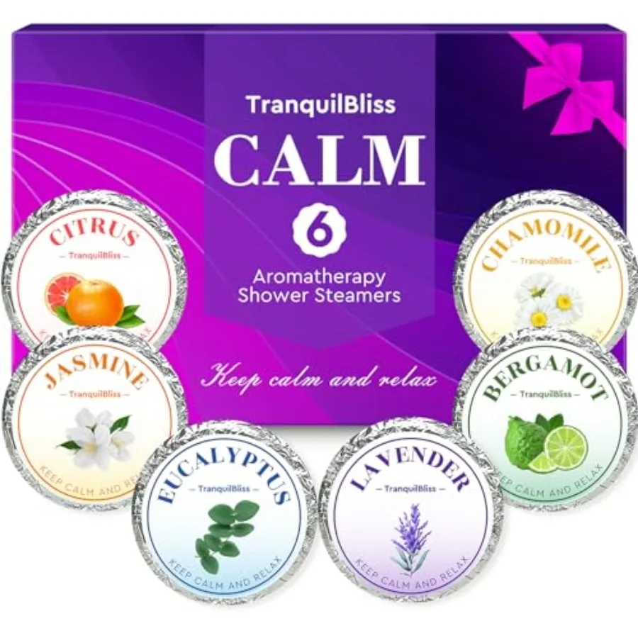 Shower Steamers, 6 Pack Shower Tablets with Natural Fragrance, Self Care and Relaxation, Mother's Day, Individually Packaged, V
Shower Steamers, 6 Pack Shower Tablets with Natural Fragrance, Self Care and Relaxation, Mother's Day, Individually Packaged, V