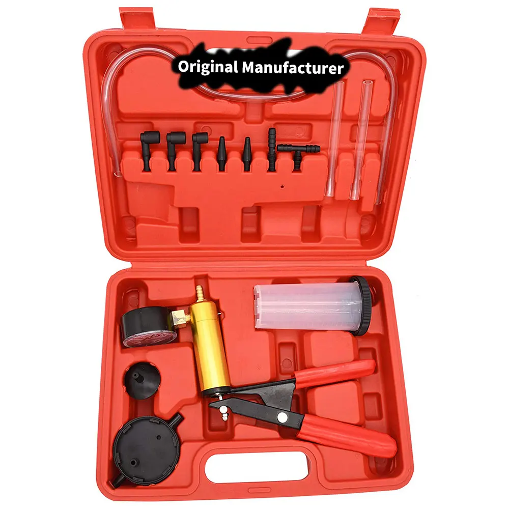 Brake Bleeder Kit Hand Held Vacuum Pump Tester 2 in 1 Adapters for Auto Repair Auto Tool Set KIT Box
Brake Bleeder Kit Hand Held Vacuum Pump Tester 2 in 1 Adapters for Auto Repair Auto Tool Set KIT Box