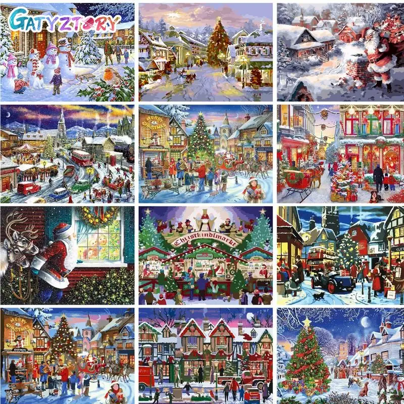 GATYZTORY Oil Painting By Numbers Christmas Landscape Coloring By Numbers On Canvas Artwork Snow Scenery Home Decors
GATYZTORY Oil Painting By Numbers Christmas Landscape Coloring By Numbers On Canvas Artwork Snow Scenery Home Decors
