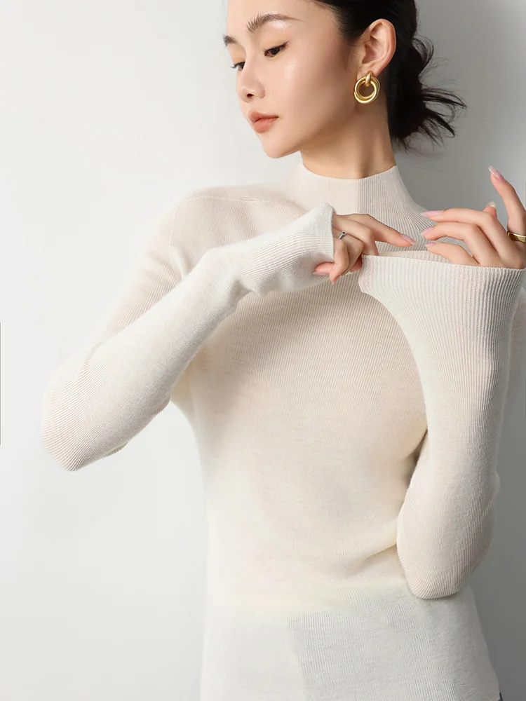 Basic Sweater Women's Pullover Inside Join 100% Yangzi Yarn Merino Wool Autumn Winter Sweater Mock Neck Sheath Versatile Clothes
Basic Sweater Women's Pullover Inside Join 100% Yangzi Yarn Merino Wool Autumn Winter Sweater Mock Neck Sheath Versatile Clothes
