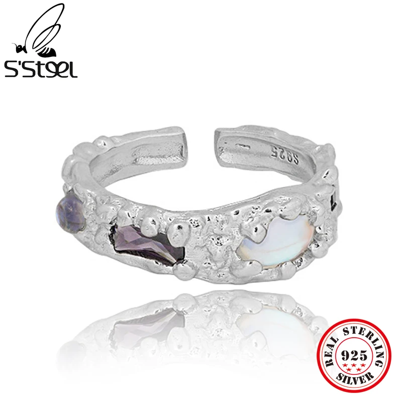 S'STEEL Korean Zircon Moonstone 925 Sterling Silver Rings Gemstones Dainty For Women Jewlery Trendy Luxury Jewelry Designers
S'STEEL Korean Zircon Moonstone 925 Sterling Silver Rings Gemstones Dainty For Women Jewlery Trendy Luxury Jewelry Designers