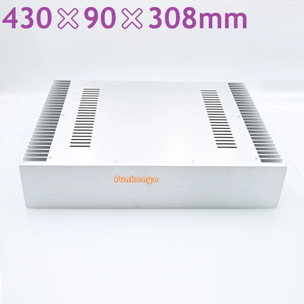 430x90x308mm DIY Anodized Aluminum Power Amplifier Chassis Full Silver Earphone Amp Preamp PSU Hi End Rear Class Heat Sink Case
430x90x308mm DIY Anodized Aluminum Power Amplifier Chassis Full Silver Earphone Amp Preamp PSU Hi End Rear Class Heat Sink Case