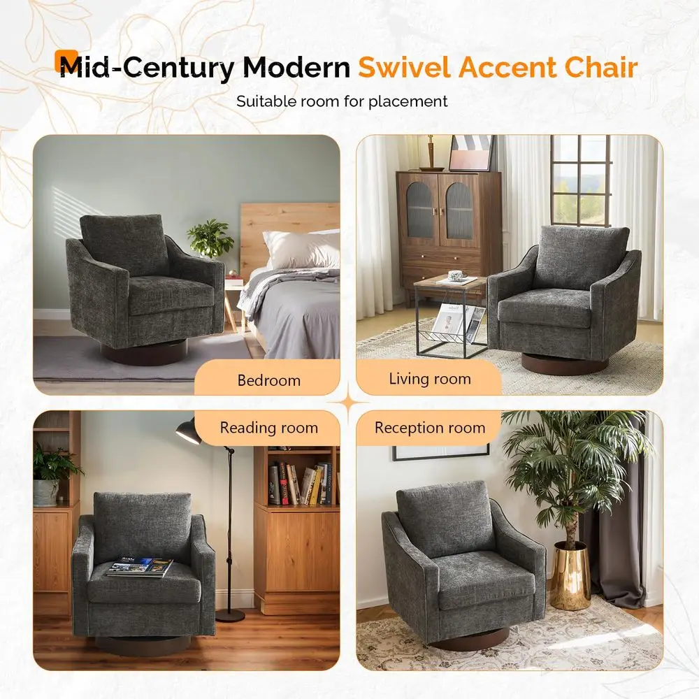 Кресло в стиле Mid-Century Modern с поворотным механизмом, 360-градусное мягкое кресло с подлокотниками, домашний диван с откидными подлокотниками для гостиной, спальни, комнаты для чтения
Кресло в стиле Mid-Century Modern с поворотным механизмом, 360-градусное мягкое кресло с подлокотниками, домашний диван с откидными подлокотниками для гостиной, спальни, комнаты для чтения