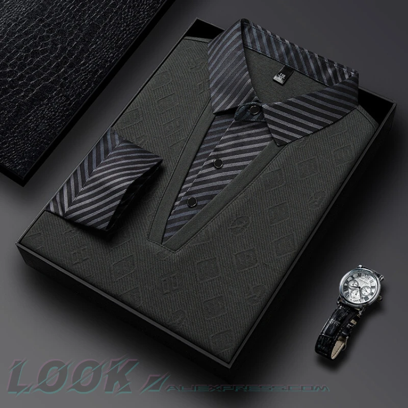 Men's New Autumn Business Casual Turn-down Collar T-shirt, Daily Loose Casual Long Sleeve Patchwork Shirt.
Men's New Autumn Business Casual Turn-down Collar T-shirt, Daily Loose Casual Long Sleeve Patchwork Shirt.
