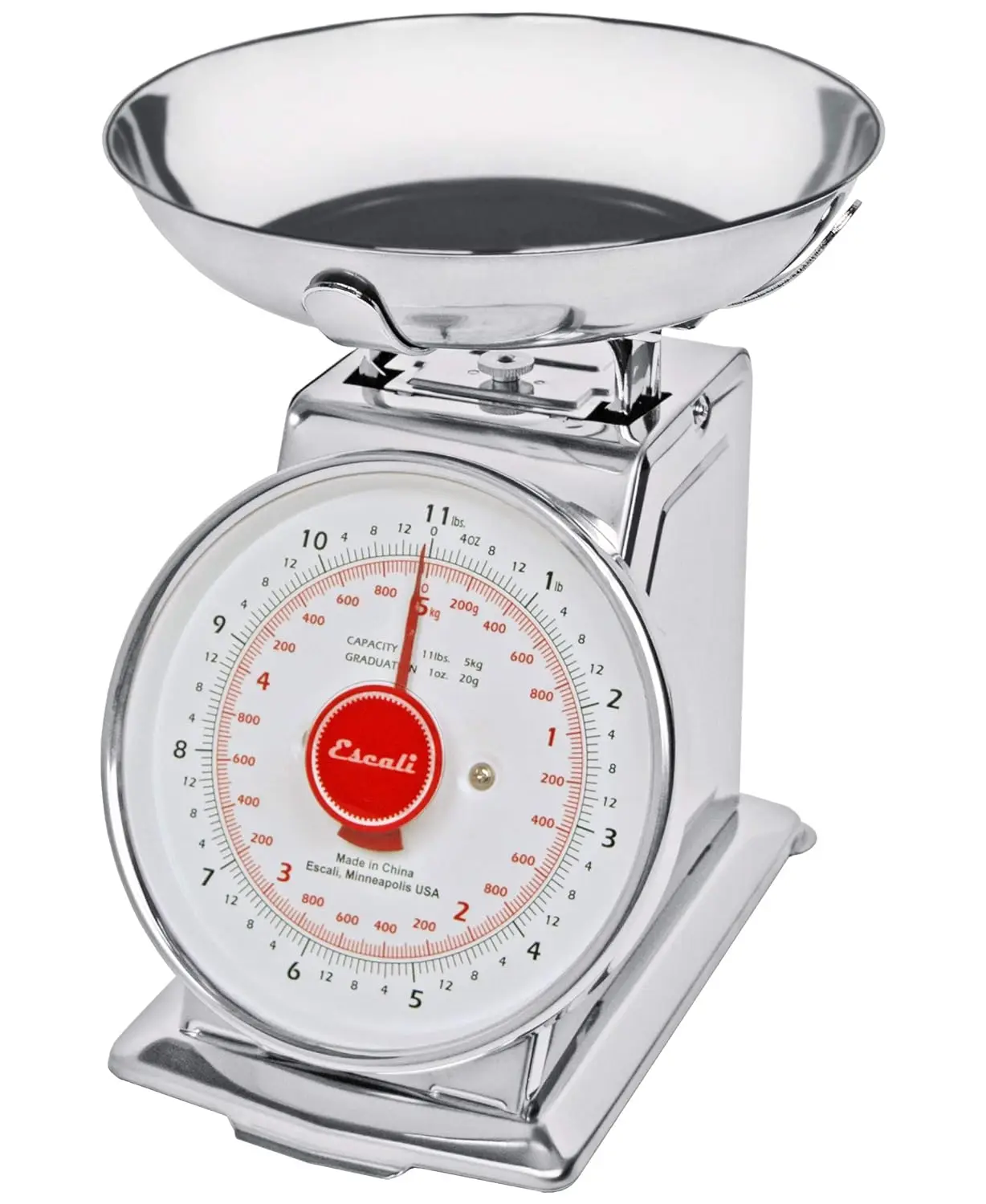Classic Mechanical Dial Scale, 11lb Capacity, Stainless Steel Bowl, Tare & No Batteries
Classic Mechanical Dial Scale, 11lb Capacity, Stainless Steel Bowl, Tare & No Batteries