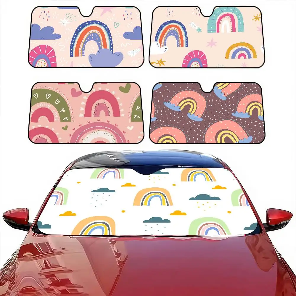 Cartoon Rainbow Print Car Windshield Sunshade - Anti-UV, Foldable, Window/Windshield Cover, Car Interior Accessory
Cartoon Rainbow Print Car Windshield Sunshade - Anti-UV, Foldable, Window/Windshield Cover, Car Interior Accessory