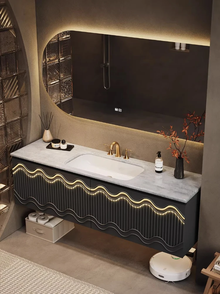 Натуральный мраморный бесшовный керамический умывальник в стиле ретро-люкс, тумба для ванной из обработанного каучукового дерева
Натуральный мраморный бесшовный керамический умывальник в стиле ретро-люкс, тумба для ванной из обработанного каучукового дерева