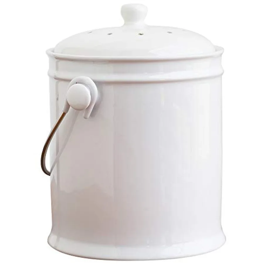 1-Gallon Ceramic Compost Bin with Filter
1-Gallon Ceramic Compost Bin with Filter