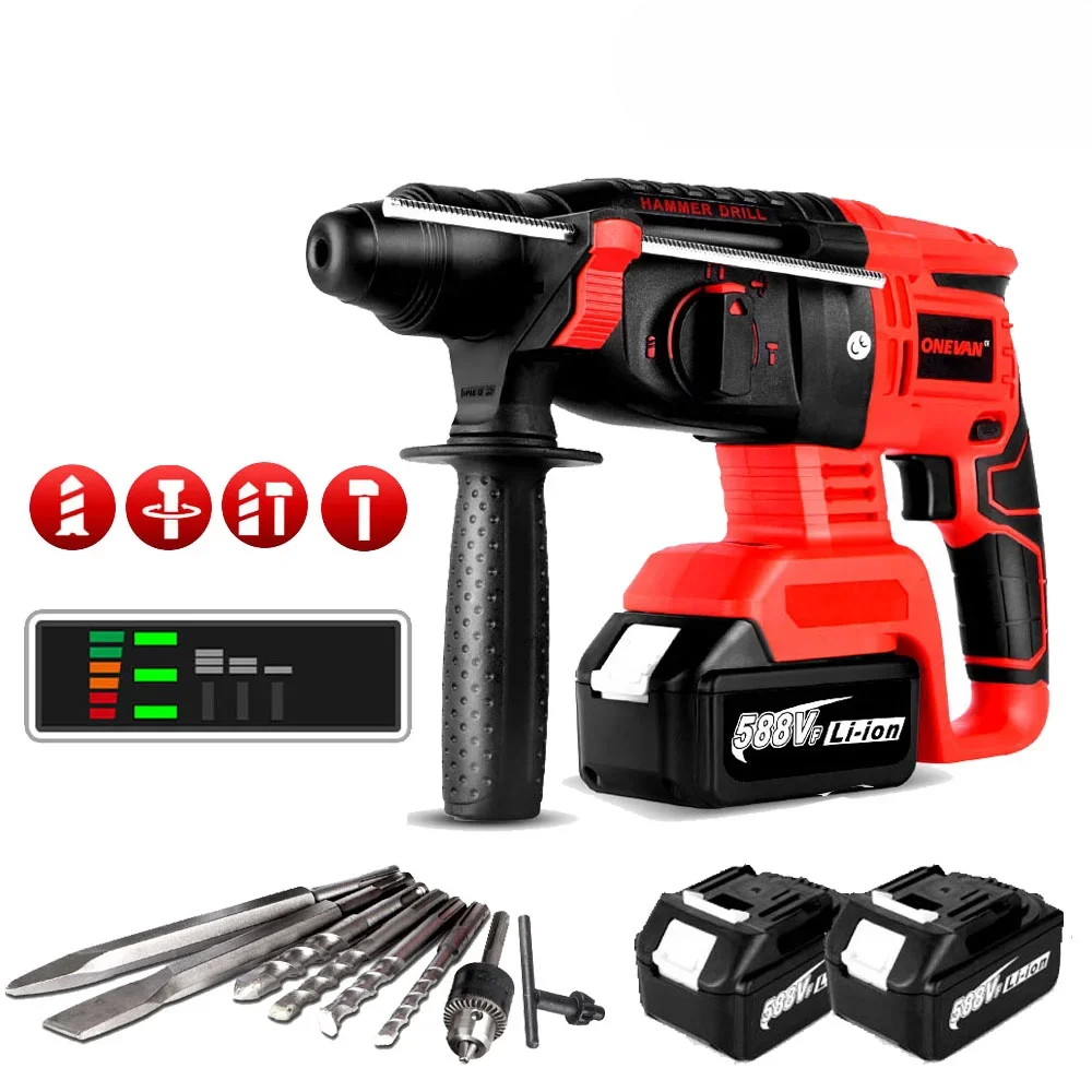 t For 2000W Brushless Electric Rotary Hammer Drill Rechargeable Cordless Handheld 4 Function Power Tool For Makita 18V Battery
t For 2000W Brushless Electric Rotary Hammer Drill Rechargeable Cordless Handheld 4 Function Power Tool For Makita 18V Battery