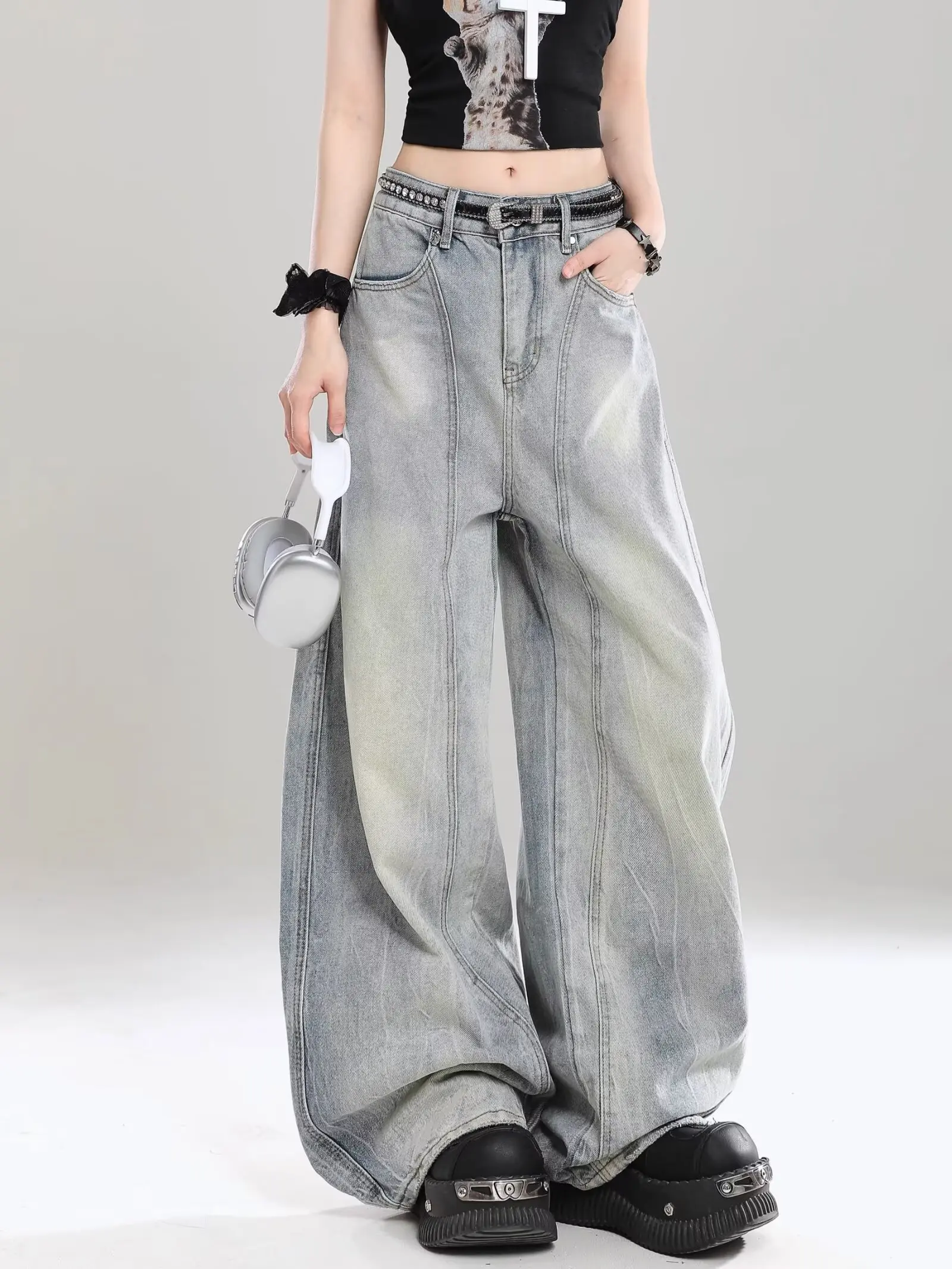 Women's Denim Pants Spring Summer New Vintage Jeans Women's Loose Fit Design Slimming Trailer Bell Bottoms Pants American Style
Women's Denim Pants Spring Summer New Vintage Jeans Women's Loose Fit Design Slimming Trailer Bell Bottoms Pants American Style