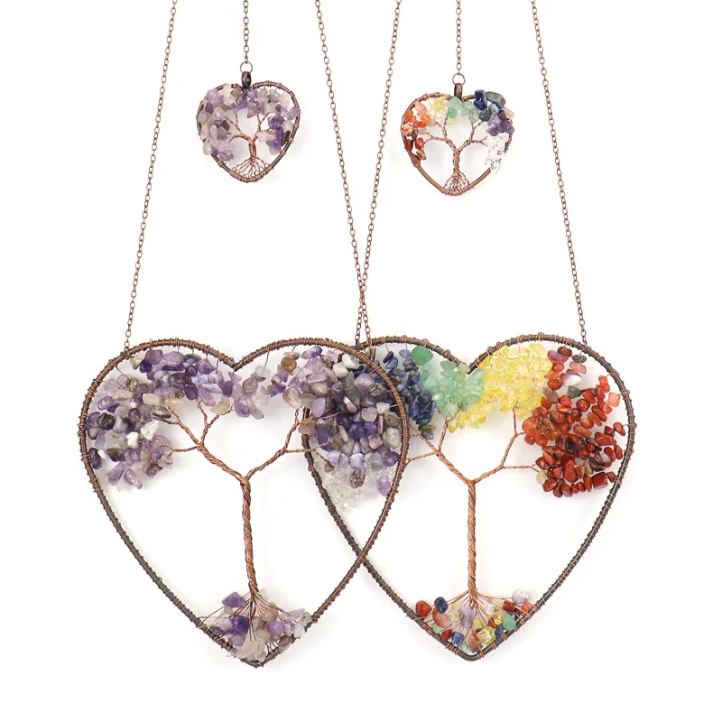Reiki Ore Natural Gravel Crystal Heart-shaped Chakra Tree Of Life Interior Door Curtain Ornament Healthy Home Hanging Decoration
Reiki Ore Natural Gravel Crystal Heart-shaped Chakra Tree Of Life Interior Door Curtain Ornament Healthy Home Hanging Decoration
