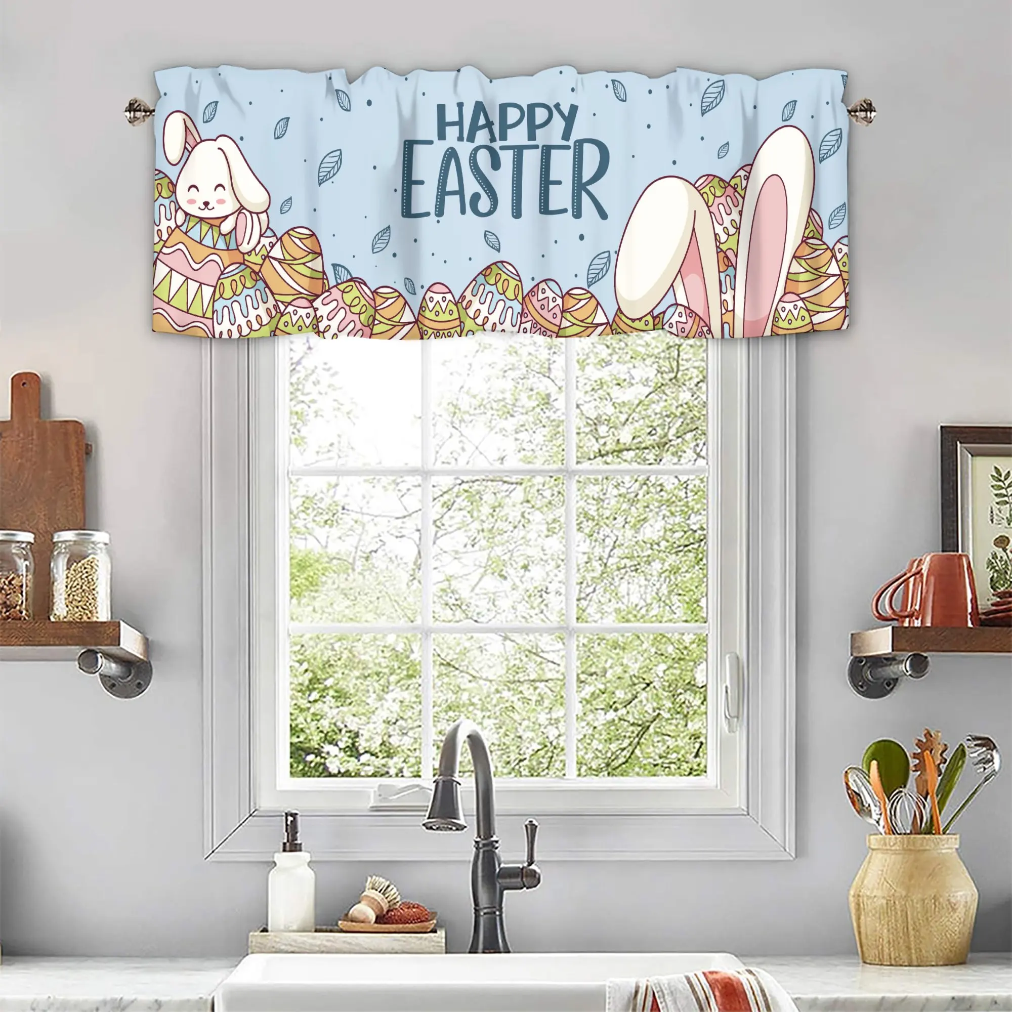 Easter Valance for Window, Easter Rabbit Egg Pattern Short Window Valance Rod Pocket Small Curtain Kitchen Kitchen Living Room
Easter Valance for Window, Easter Rabbit Egg Pattern Short Window Valance Rod Pocket Small Curtain Kitchen Kitchen Living Room