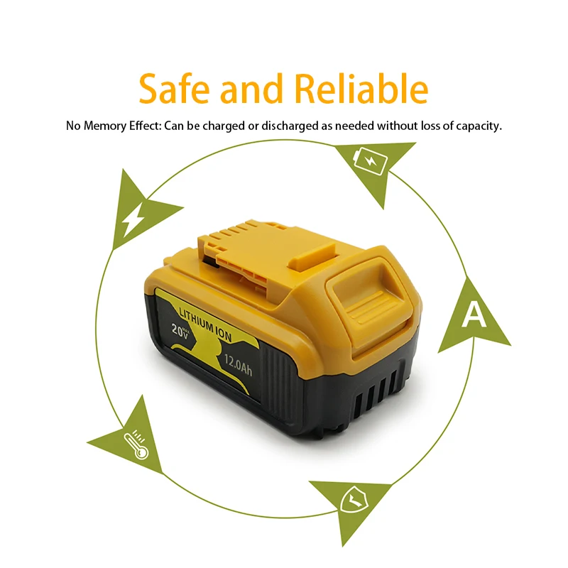 Original DCB200 12.0Ah Lithium Replacement Battery For Dewalt DCB182 DCB201 DCB205 Battery Compatible 20V 8Ah Battery for DeWalt
Original DCB200 12.0Ah Lithium Replacement Battery For Dewalt DCB182 DCB201 DCB205 Battery Compatible 20V 8Ah Battery for DeWalt