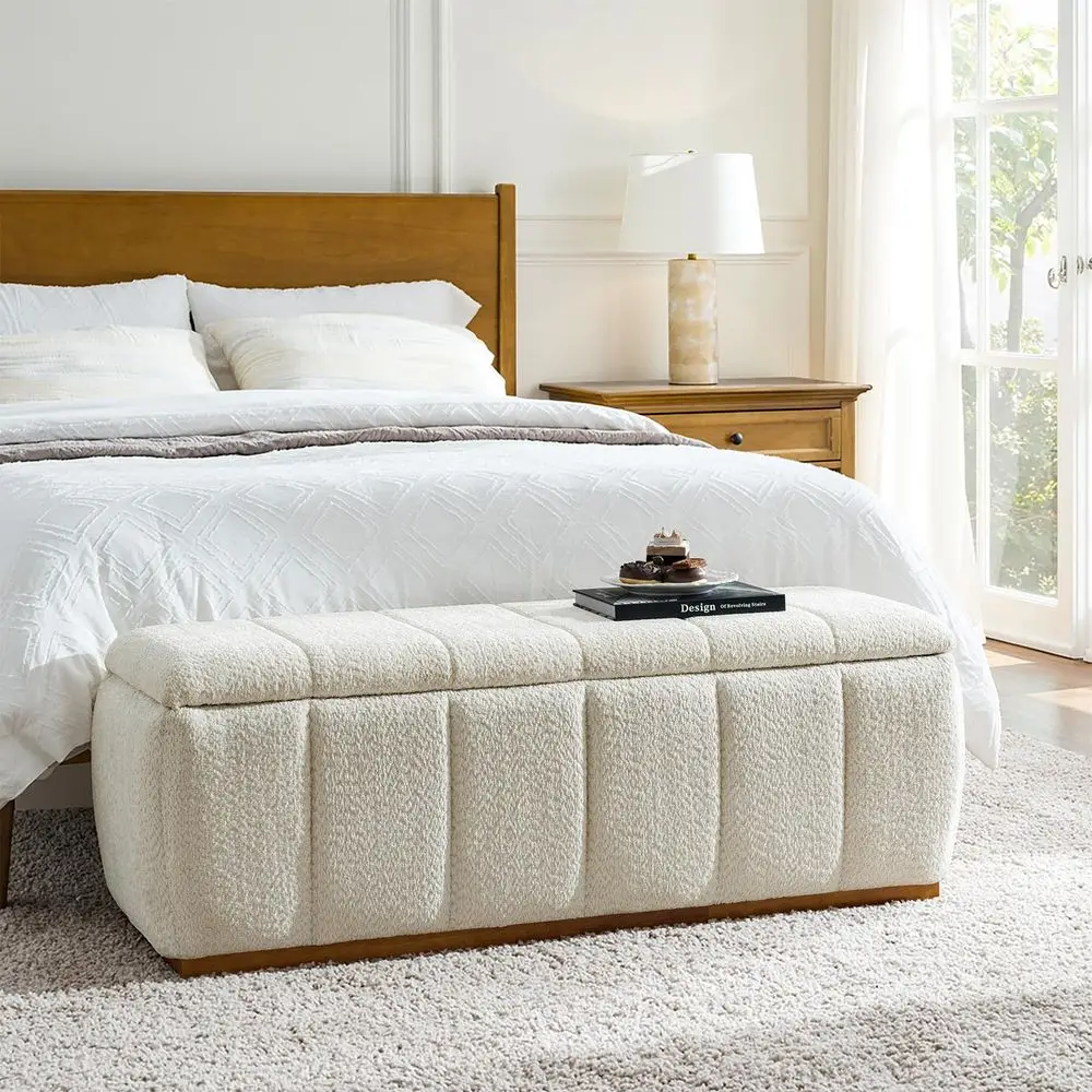 HOME Storage Bench with Solid Wood Base, Chenille End of Bed Bench for Bedroom, Living Room, Entryway, No Assembly, Beige
HOME Storage Bench with Solid Wood Base, Chenille End of Bed Bench for Bedroom, Living Room, Entryway, No Assembly, Beige