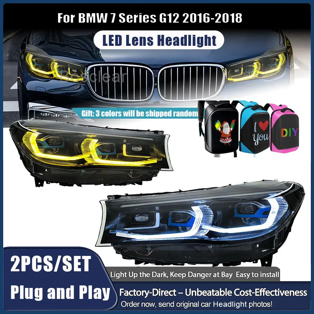 LED Headlight for BMW 7 Series G12 2016 2017 2018 Dual Color Upgrade Headlamps Assembly Yellow and White Plug and Play Car Parts
LED Headlight for BMW 7 Series G12 2016 2017 2018 Dual Color Upgrade Headlamps Assembly Yellow and White Plug and Play Car Parts