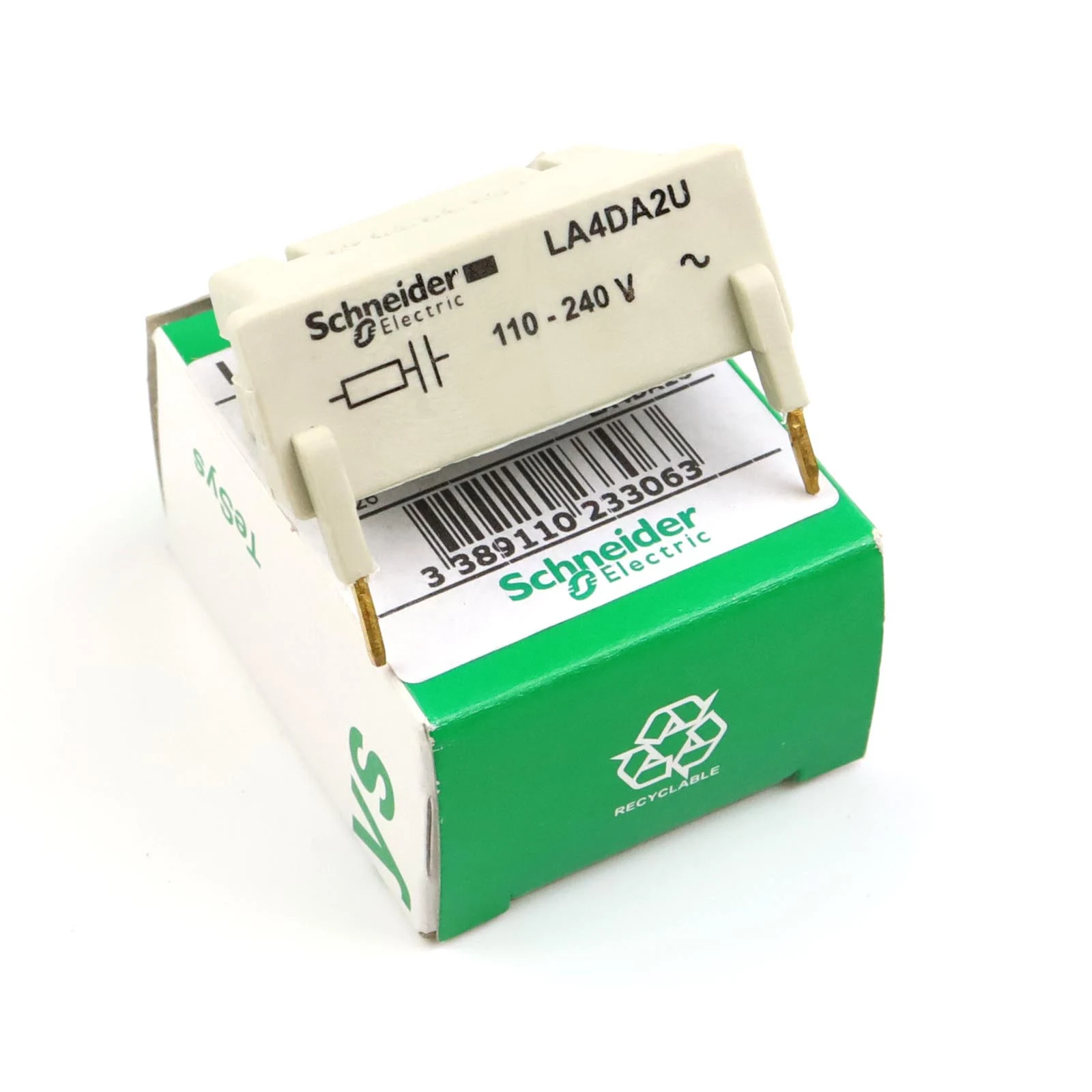 LA4DA2U TeSys Deca, suppressor module, RC circuit, 110...240 V AC
LA4DA2U TeSys Deca, suppressor module, RC circuit, 110...240 V AC