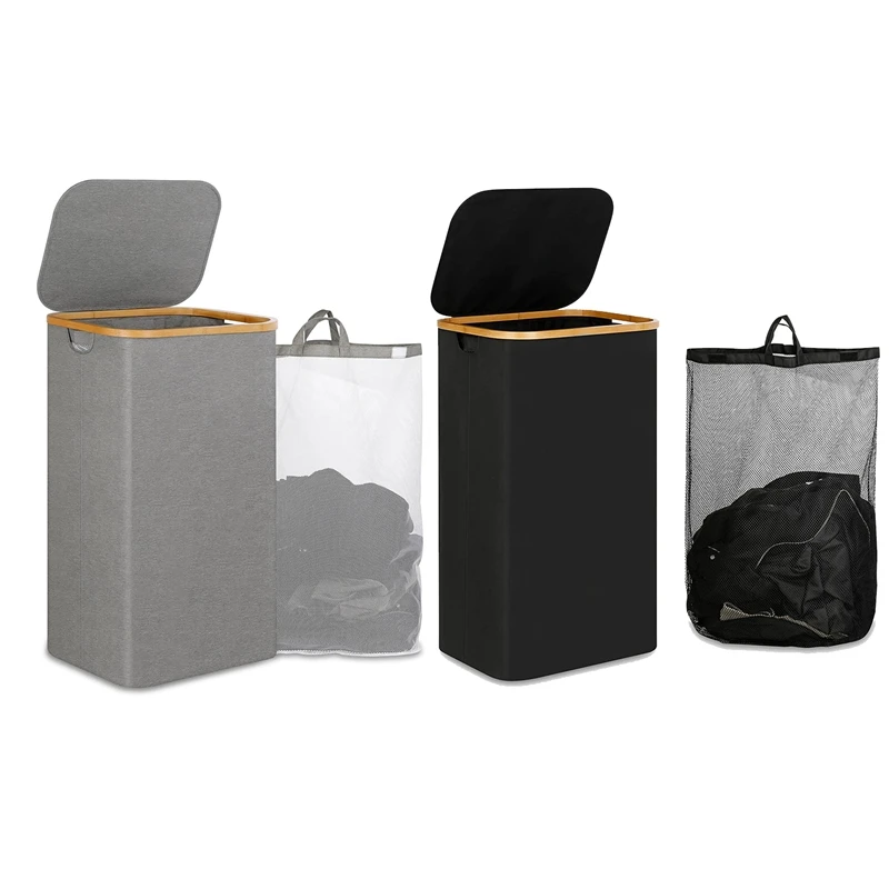 TKOH-110L Laundry Hamper With Handle And Lid,Collapsible Basket Organizer With Removable Inner Bag For Clothes Toys
TKOH-110L Laundry Hamper With Handle And Lid,Collapsible Basket Organizer With Removable Inner Bag For Clothes Toys