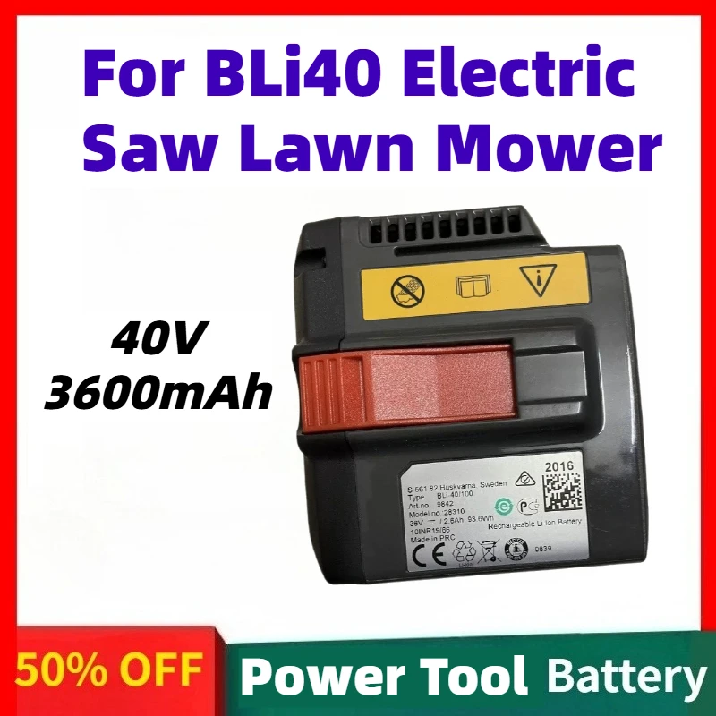 High quality 40V 3600mAh Power Tool Rechargeable Battery for Gardena 36V 37V 40V MAX BLi40/100/160 Electric Saw Lawn Mower
High quality 40V 3600mAh Power Tool Rechargeable Battery for Gardena 36V 37V 40V MAX BLi40/100/160 Electric Saw Lawn Mower