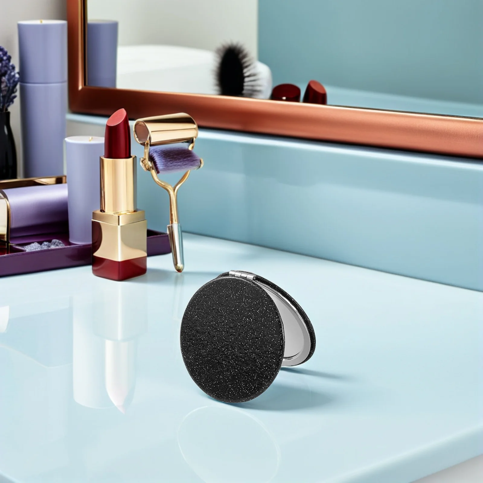 5Pcs Portable Folding Round Mirror Compact Double-Sided Glitter Makeup Travel Vanity for Women Small Size Convenient Carry
5Pcs Portable Folding Round Mirror Compact Double-Sided Glitter Makeup Travel Vanity for Women Small Size Convenient Carry