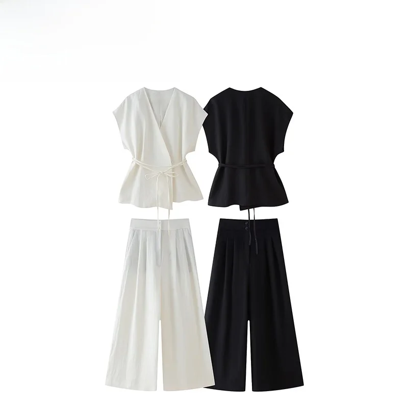 Faionable Linen Blend Vest Trousers with Double Flap Design Street Sle Versatile Autumn New Arrival Women's Clothing
Faionable Linen Blend Vest Trousers with Double Flap Design Street Sle Versatile Autumn New Arrival Women's Clothing